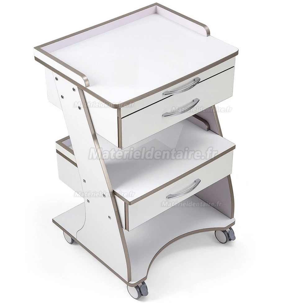 Chariot dentaire mobile Dentech G06, Meuble de rangement dentaire avec plateau pour instruments